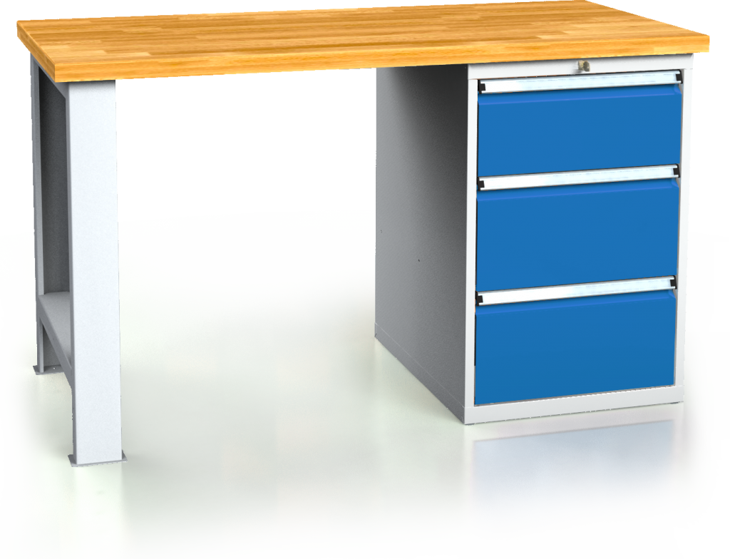 Workbenches alcera PROFI - board - foot - container 880 x 1500 x 700